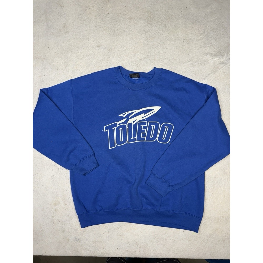 MV Sport Men's University‎ Of Toledo Rockets Blue Crewneck Sweatshirt Size Large